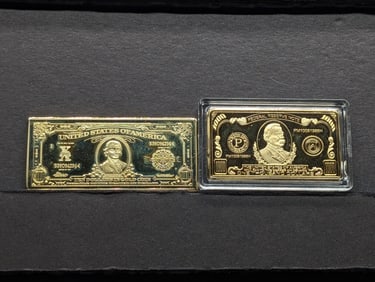 Two Gold Plated Novelty Bars