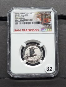 2018 S Silver Reverse Proof Quarter Block Island Proof 69 Reverse Proof by NGC