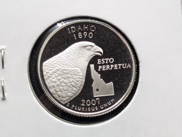 2007-S 90% Silver Proof State Quarter Idaho (ID)