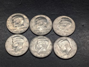 1984-P, 1989-P, (2) 1990-D, 1981-D, & 1983-P Kennedy Half Dollars