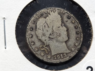 1913 D Barber Quarter