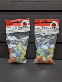 Two Bags Marble King Marbles, Clear Glass