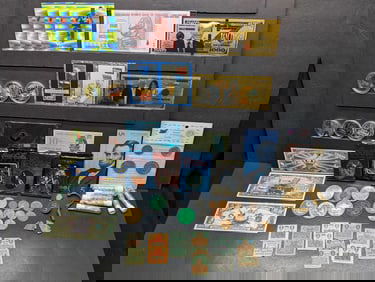 Grandpa's Treasure's; Rings, Foreign Coins, Tokens, Arrow Heads, Gold Vials, Tax Stamps, Trading