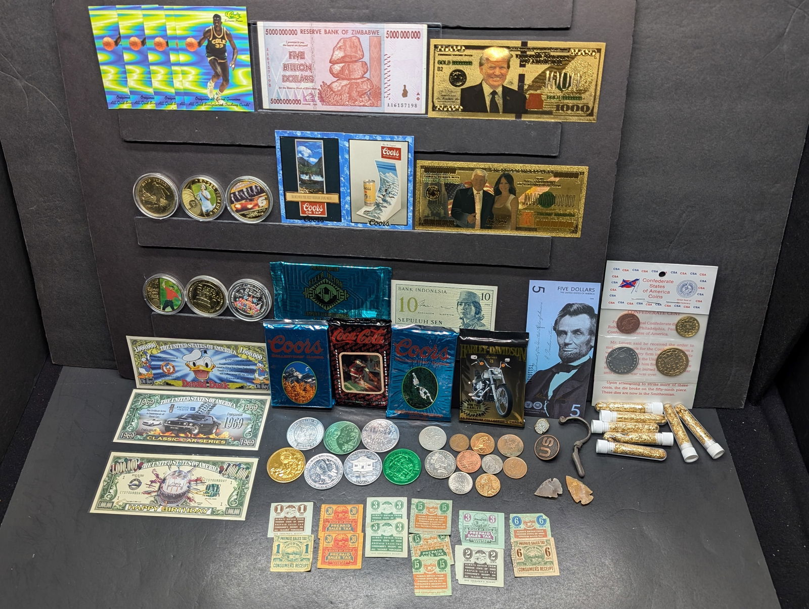 Grandpa's Treasure's; Rings, Foreign Coins, Tokens, Arrow Heads, Gold Vials, Tax Stamps, Trading (1 of 13)