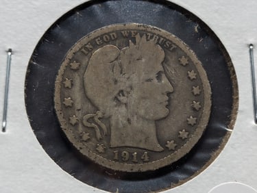 1914 P Barber Quarter