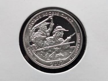 2017-S 90% Silver Proof ATB Quarter George Rogers Clark Indiana (IN)