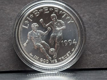 1994-D Uncirculated World Cup Soccer 90% Silver Dollar