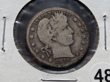 1916 D Barber Quarter