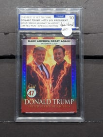 Trump & Musk MAGA Team Sealed Card, Graded 10, Limited Run-Special Edition