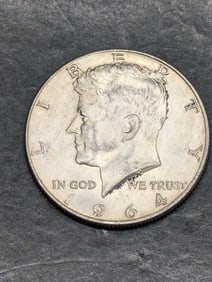 1964 Kennedy Half Dollar- 90% Silver. AU-UNC