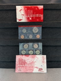 1999 D US Mint Unc. Coin Set. OGP. Contains 1st Year 50 St. 25c.