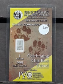.999 Fine Silver 1 Grain, Sealed, "Canine Edition"