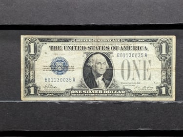 1928 Silver Certificate One Dollar Funny Back