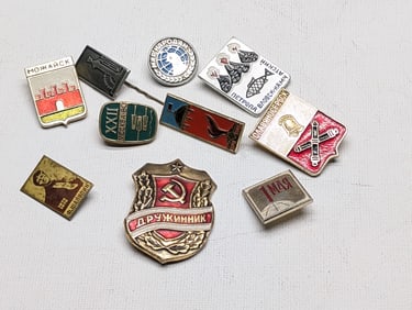 10 Older Soviet Badge-Pins