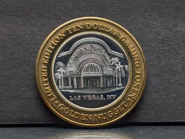 .999 Silver Center Golden Nugget Gaming Token