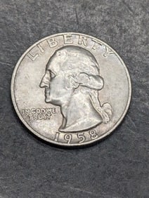 1958 D Washington Quarter. 90% Silver. AU