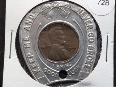 Fraternal Order Of Eagles Penny Token w/ 1954-D Lincoln Wheat Cent