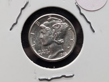 1943 Mercury Dime  Gem BU  Full Bands