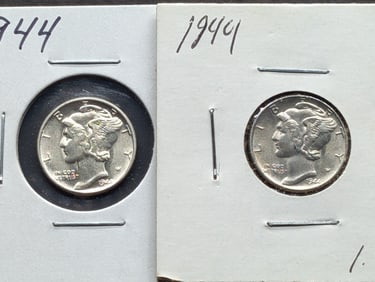 (2) 1944 P Mercury Dime VERY NICE COIN