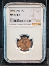 1965 SMS Lincoln Memorial Cent - NGC MS67 RD