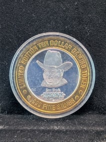 Limited Edition .999 FINE SILVER California Casino $10 Gaming Token in Capsule