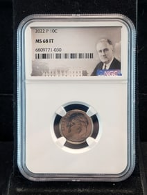 2022-P Roosevelt Dime - NGC MS68 FT