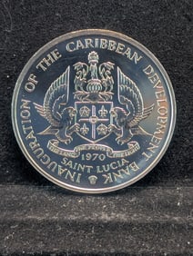 1970 PROOF Saint Lucia 4 Dollars -MS63 *RARE*