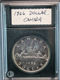 1966 Canada Silver Dollar - Slabbed - Elizabeth II 2nd Portrait