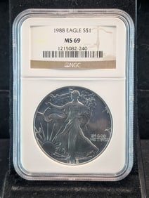 1988 American Silver Eagle - NGC MS69