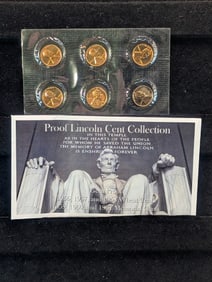 Last 3 Lincoln Wheat Cents & First 3 Lincoln Memorial Cents Collection in Gem Proof Condition