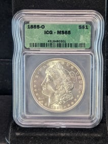 1885-O Morgan Silver Dollar - ICG Cert. MS65