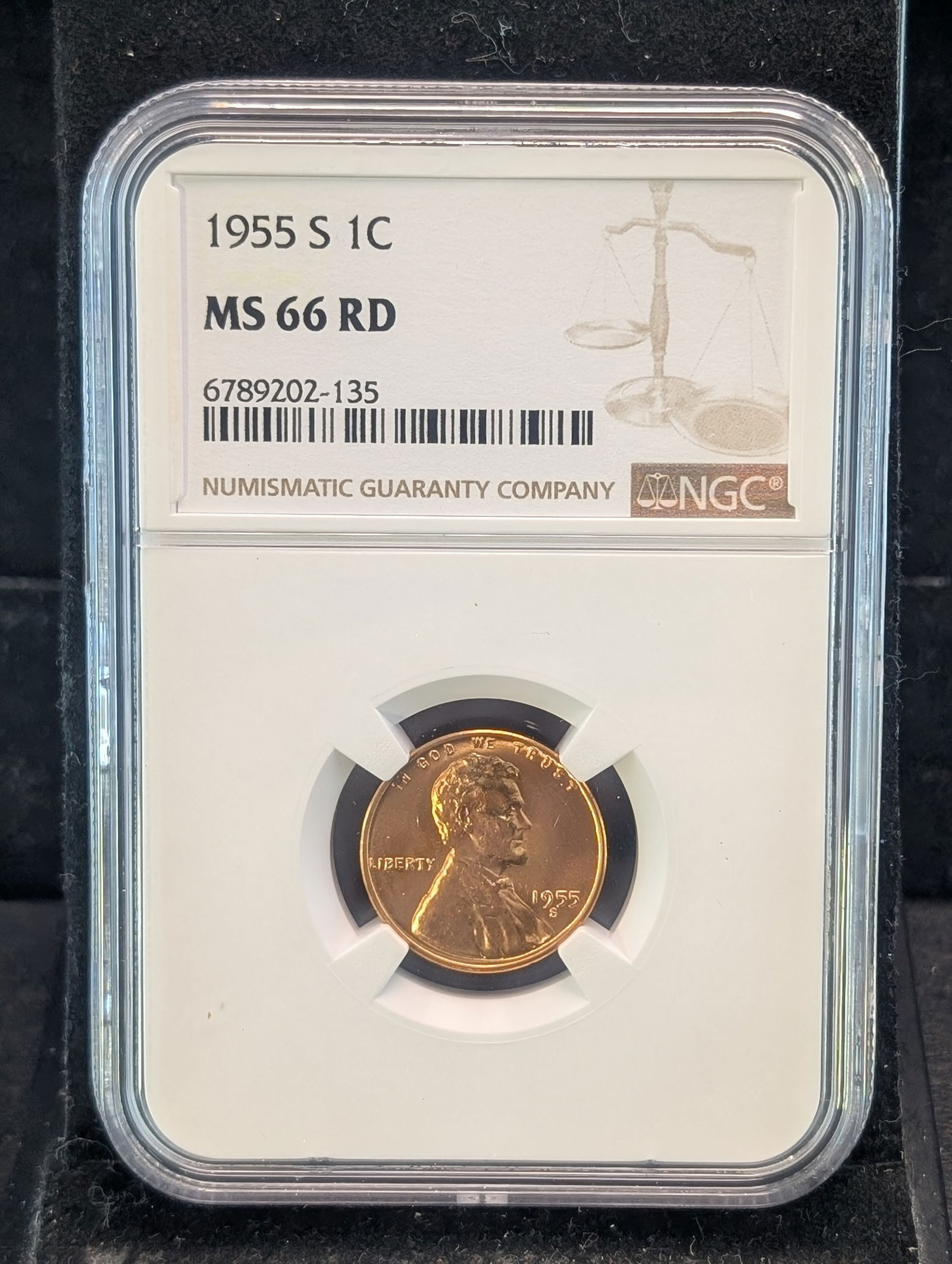 1955-S Lincoln Wheat Cent - NGC MS66 RD (1 of 3)