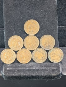 Lot of 8 Various Dated High Grade Indian Head Cents