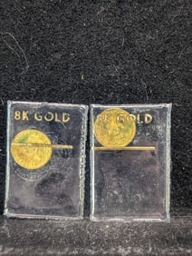 1865 Mexico Miniature 8K GOLD Maximiliano Coins (2 Pcs)