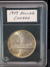 1939 Canada Silver Dollar - Slabbed - Visit of King George VI & Queen Elizabeth II to Ottawa