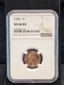 1958 Lincoln Wheat Cent - NGC MS66 RD