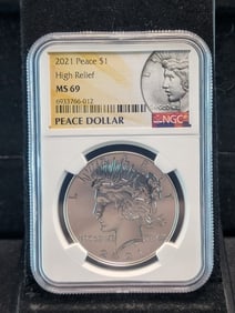 2021 Peace Silver Dollar - NGC MS69 HIGH RELIEF