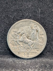 1916 Italy 2 Silver Lira