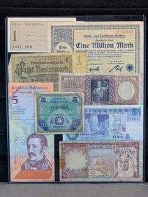 Lot of 8 Various Vintage World Currency Notes
