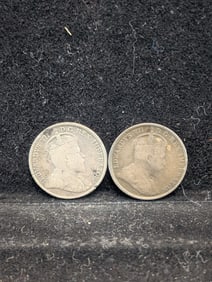 1907 & 1903-H Canada 5 Silver Cents (2 PCS)