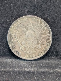 1866 German States Prussia Silver Thaler (KM-497)