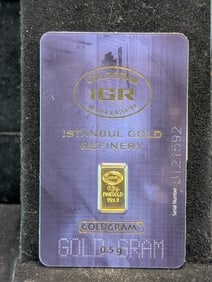 1/2 Gram Istanbul Gold Refinery .9999 FINE GOLD Bar