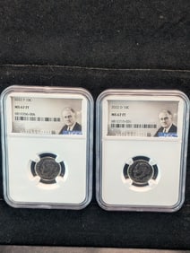 2022-P&D Roosevelt Dime - NGC MS67 FT (2 PCS)