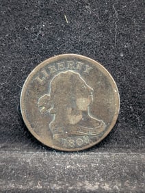 1808 Draped Bust Half Cent w/ 180 Degree Rotation & Large 8 **VG/FINE DETAILS**
