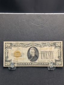 1928 $20 Gold Certificate. Nice Very Fine. No rips or pin hole