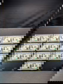 10 consecutive serial number 2013 $! Notes-Dallas.  GEM Crisp. STAR notes. GEM CU.