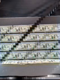 Lot of Twenty 1963 B Series $1.00 Joseph W. Barr Notes