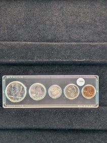1964 Year set in plastic holder. Choice BU. 85? in 90% silver.