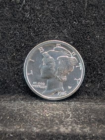 **GEM BU** 1916-S Mercury Silver Dime