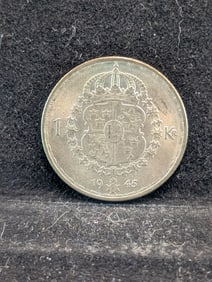 1945-G Sweden 1 Silver Krona (KM-814)